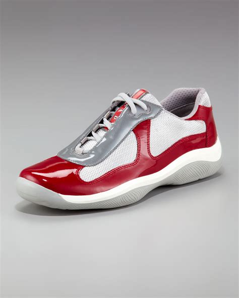 prada red sneakers|red prada sneakers for men.